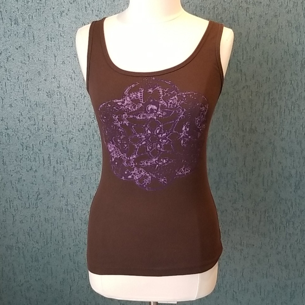 Eddie Bauer brown cotton spandex tank top